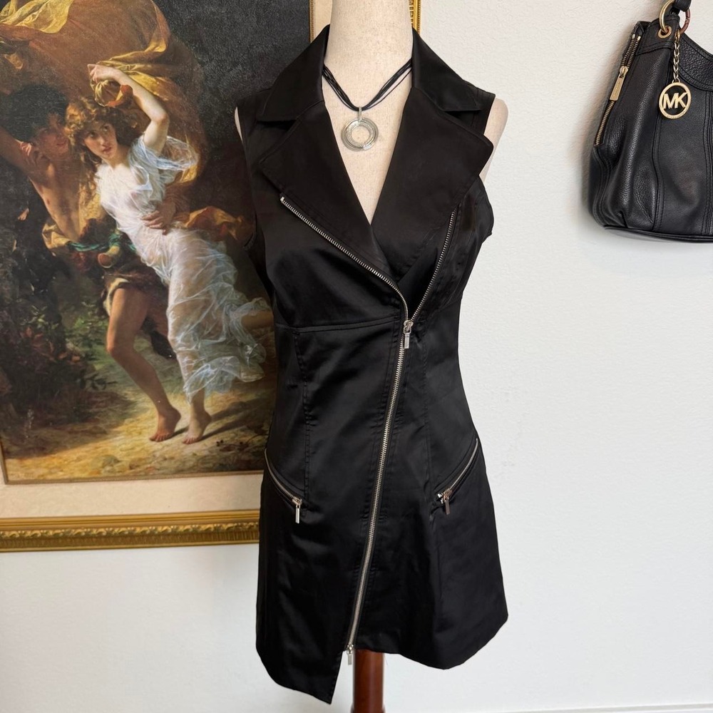 Y2K Bebe Cool Girl Black Zip Fall Grungy Dress